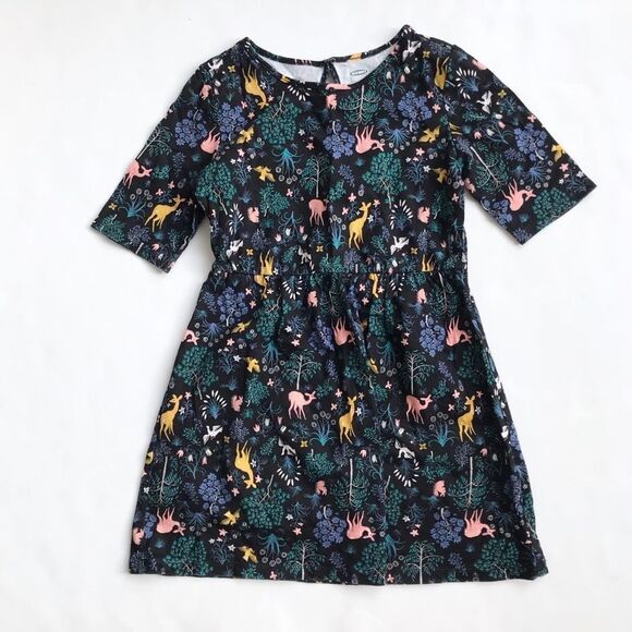 Old Navy forest animal print  dress EUC S(6/7Y) - Picture 1 of 5